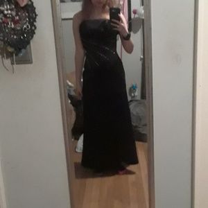 Black floor length prom dress